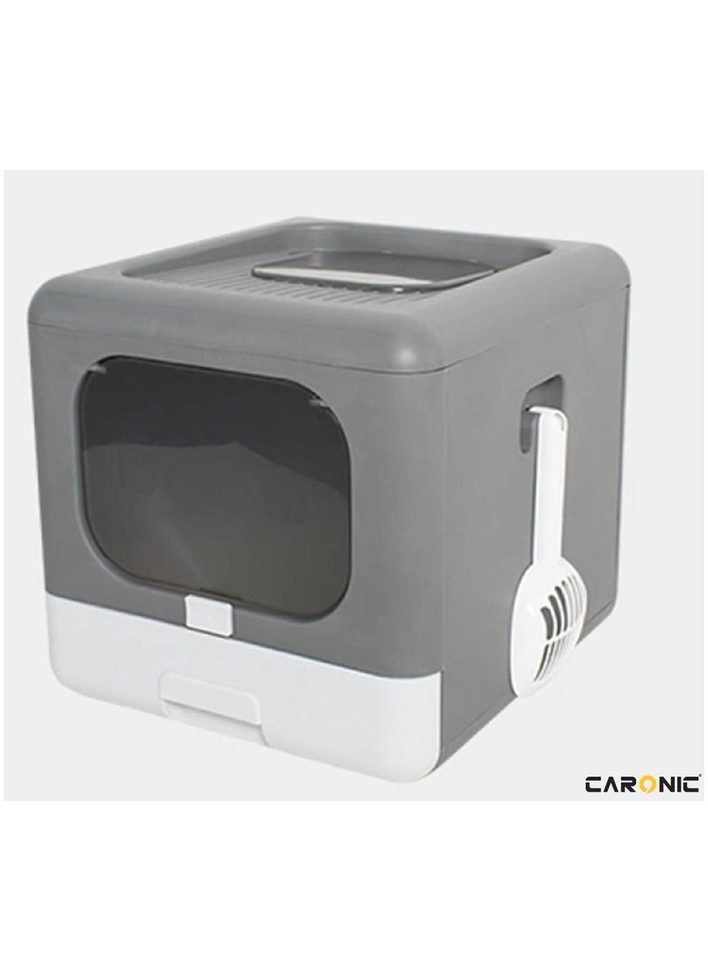 CARONIC - Pet Litter Box Foldable With Litter scoop Portable Closed Splash proof Easy To Clean - Image 1