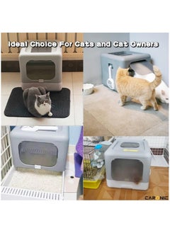 CARONIC Pet Litter Box Foldable With Litter scoop Portable Closed Splash proof Easy To Clean  - Image 3