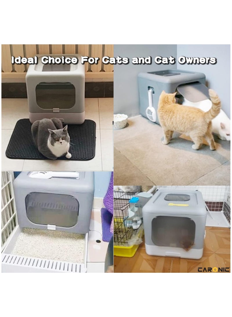 CARONIC - Pet Litter Box Foldable With Litter scoop Portable Closed Splash proof Easy To Clean - Image 1