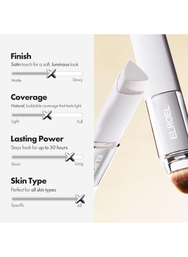 ELROEL بلانك كوفر كريم ستيك V وايت – ستيك كريم أساس كوري يتغير لونه مع البشرة، يحتوي على فولوفيلاين (درجة 202 ناتشورال). - Image 2
