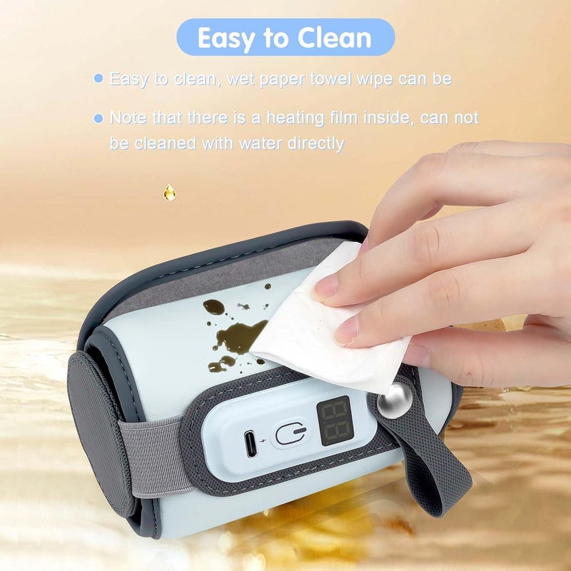 Danisse Portable Bottle Warmer Baby Milk Warmer for All Bottles Rapid Heating Accurate Temperature Control with LED Display USB Warmer Bottle Suitable for Home and Outing Blue - Image 4