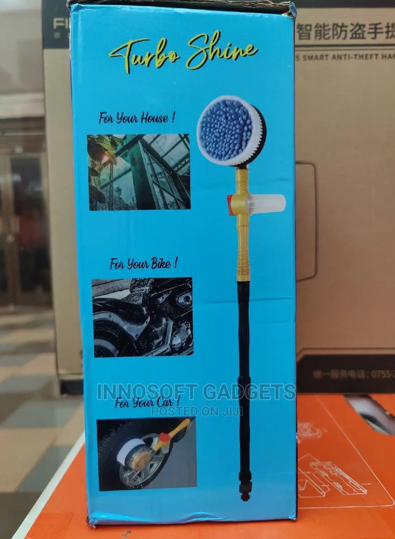 DubaiGallery Turbo Shine Water Powered Spin Cleaner BD-705 with Turbo Brush, Extension Rods, Detergent Reservoir, Short Handle & Hose Adaptor  - Image 3