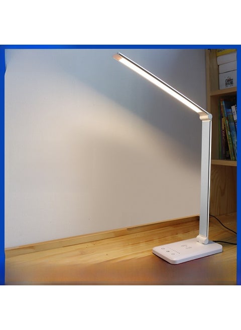 JOSTIC Wireless Charging LED Desk Lamp for Study and Reading Wireless charging 5-speed dimming timing USB (silver)