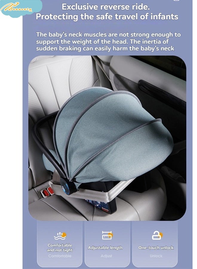 بيوينتي الرضع / الطفل / الأطفال مقعد سيارة السفر مع كامل الجسم دعم وسادة خلفية تواجه المقعد حمل سرير قابل للتعديل مظلة مناسبة لمدة 0 أشهر + 0 13 كجم - Image 4