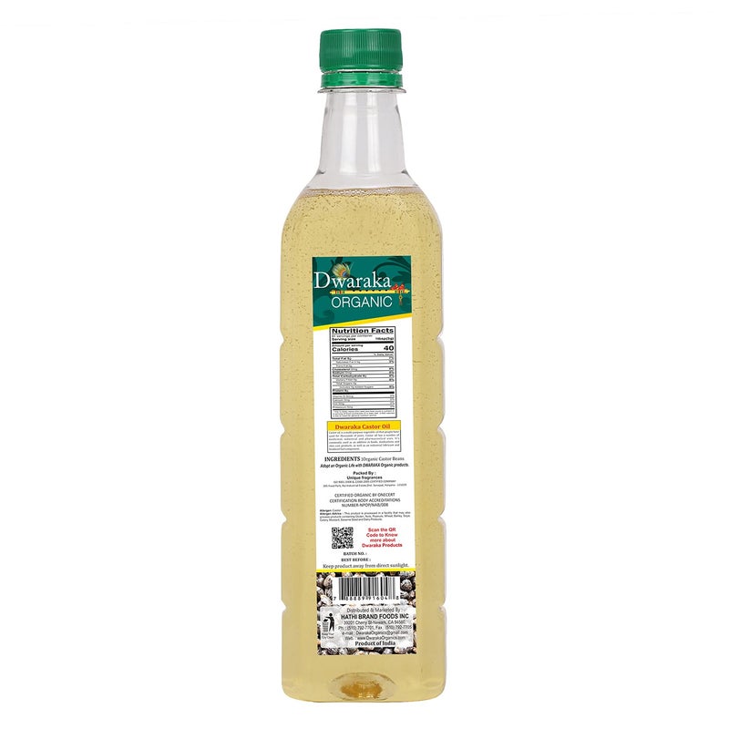 Dwaraka Organic Cold Pressed Castor Oil for Hair Growth, Skin & Digestion - 16.9 Fl Oz (500 ML) | USDA Organic, Non-GMO, All Natural - Image 2