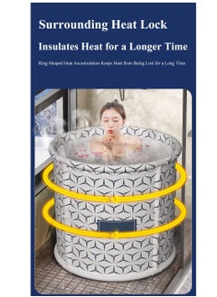 XiuWoo Advance One-click Folding No Installation Soaking Waterproof Extra Large Spa Bathtub Barrel, Household Large Shower Bathing Tubs, Separate Family Bathroom SPA Tub for Adults and Kid  - Image 4