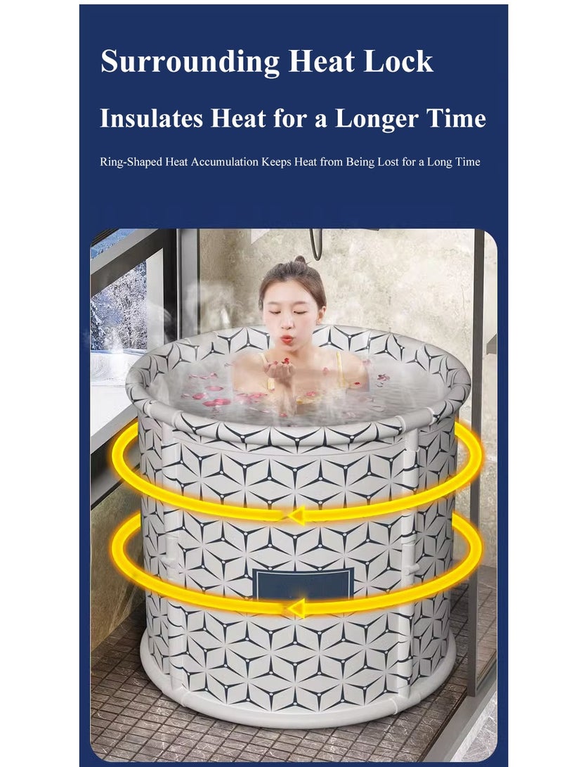 XiuWoo Advance One-click Folding No Installation Soaking Waterproof Extra Large Spa Bathtub Barrel, Household Large Shower Bathing Tubs, Separate Family Bathroom SPA Tub for Adults and Kid - Image 4