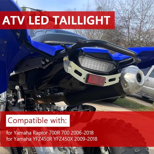 KICRY LED Smoked Black Tail Light Brake Taillight for Yamaha Raptor 700R 700 2006-2018 YFZ450R YFZ450X YFZ 450R 450X 450 R X 2009-2018(700-Smoke) - Image 4