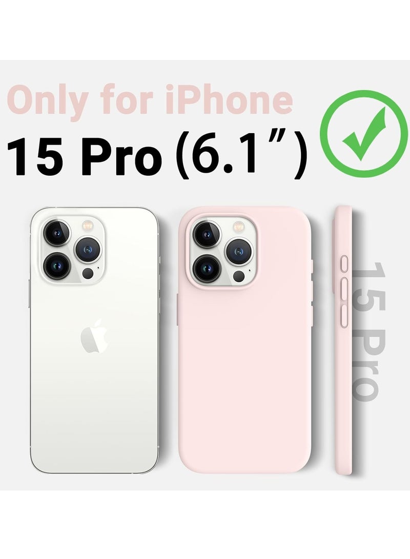 BORTONY iPhone 15 Pro Case Liquid Gel Silicone Rubber Soft Silky Touch Anti Scratch Shockproof Protective Cover 6.1 Inch - Image 2