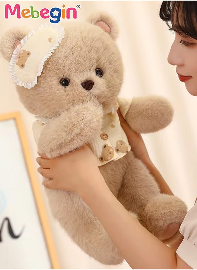 MEBEGIN 40cm Soft Animal Plush Toy, Resilient Plush Bear, Fuzzy Sitting Plush Bear Embroided with Eyepatch, Good Companion for Kids to Sleep, Ideal Gift for Kids and Adults  - Image 2