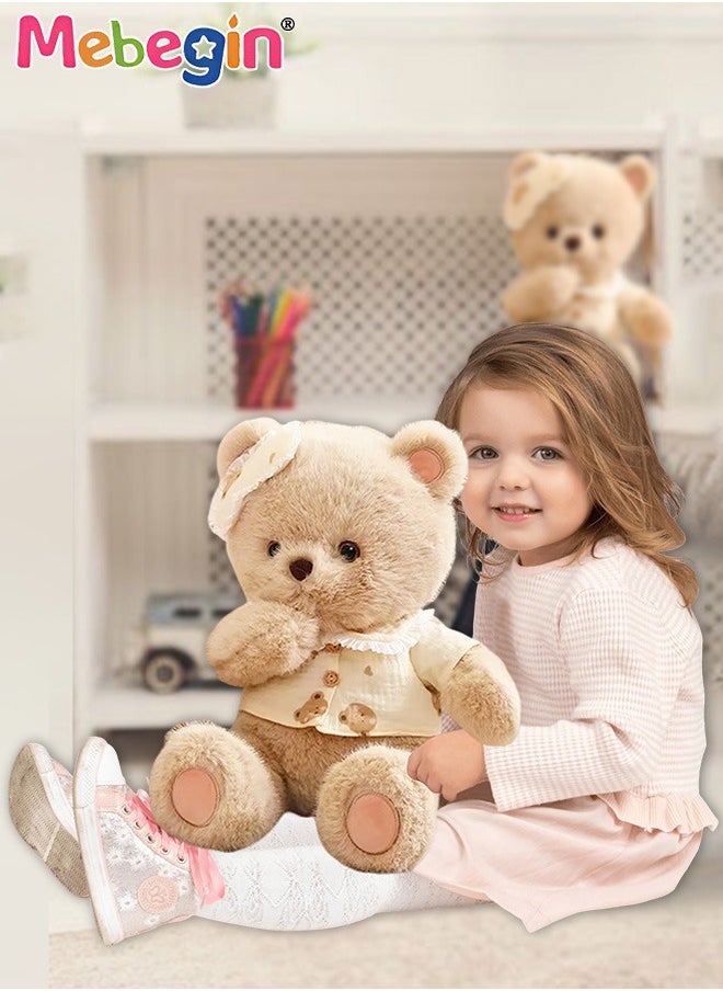 MEBEGIN 40cm Soft Animal Plush Toy, Resilient Plush Bear, Fuzzy Sitting Plush Bear Embroided with Eyepatch, Good Companion for Kids to Sleep, Ideal Gift for Kids and Adults  - Image 3