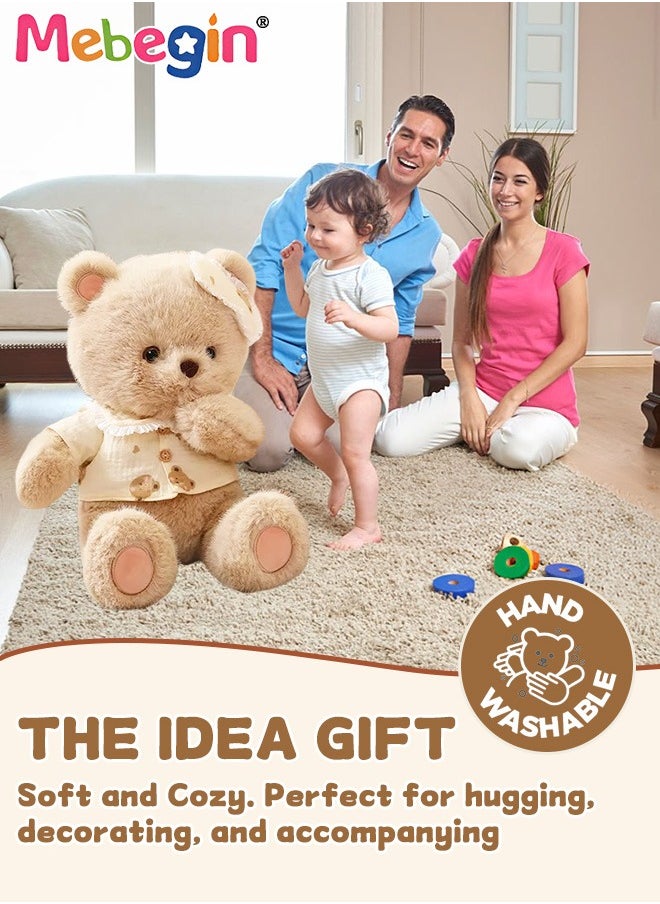 MEBEGIN 40cm Soft Animal Plush Toy, Resilient Plush Bear, Fuzzy Sitting Plush Bear Embroided with Eyepatch, Good Companion for Kids to Sleep, Ideal Gift for Kids and Adults  - Image 5