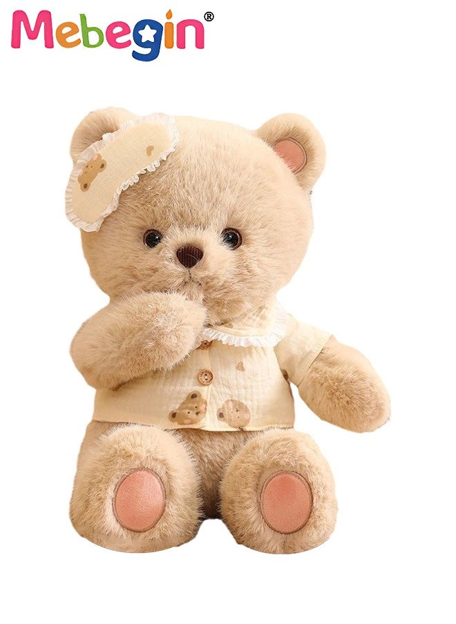 MEBEGIN 40cm Soft Animal Plush Toy, Resilient Plush Bear, Fuzzy Sitting Plush Bear Embroided with Eyepatch, Good Companion for Kids to Sleep, Ideal Gift for Kids and Adults  - Image 4