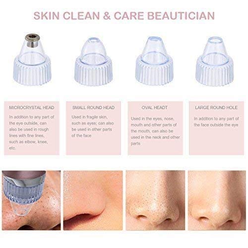 Maharsh Blackhead Remover Pore Vacuum - Electric Microdermabrasion Machine Black Head Cleaning Tool Pimple Sucker & Facial Cleanser Device for Pores Acne Nose Skin White color - Image 5