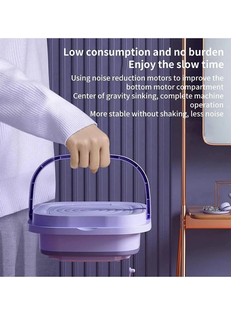Mini Portable Folding Washing Machine for Home Dormitory Student Single Person Travel Automatic Small Cleaning Machine Underwear Socks  Laundry Bucket  MLSC-01 (Purple) - Image 4