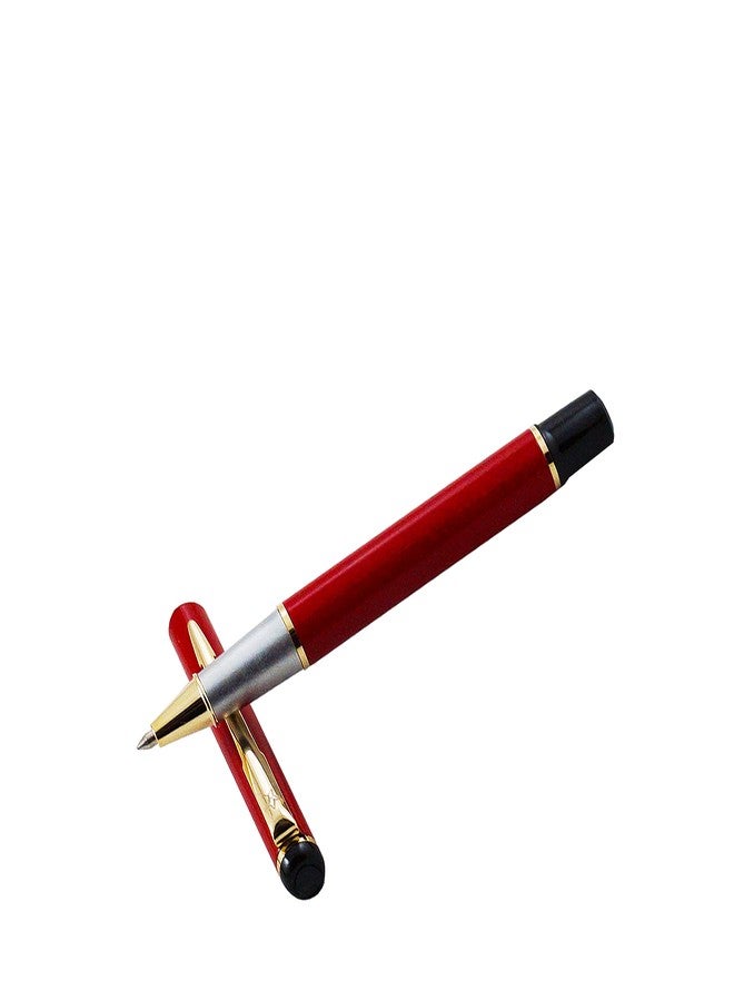 auteur 801 Red & White Metal Roller Ball Pen With Gold Plated Clip Stunning Luxury Best Gift For Men & Women Professional Executive Office, Nice Pens (Pack of 2, Blue Ink) - Image 2