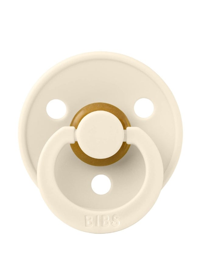 BIBS Colour Baby Pacifier, Latex Round Nipple, Size 2, 6-18 Months, Ivory, 1 Pieces  - Image 1