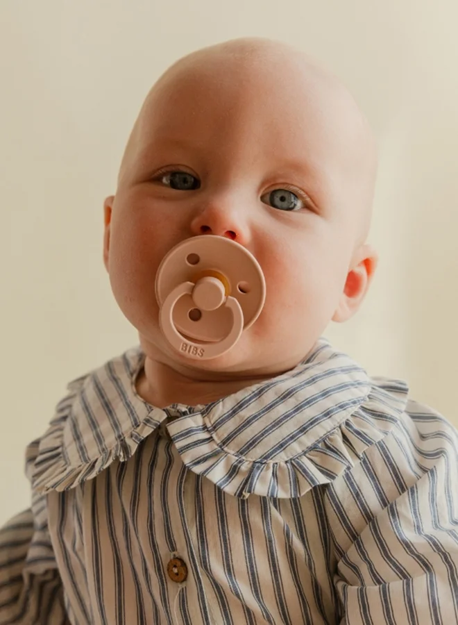 BIBS Colour Baby Pacifier, Latex Round Nipple, Size 2, 6-18 Months, Ivory, 1 Pieces