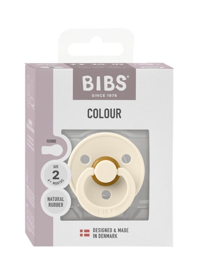 BIBS Colour Baby Pacifier, Latex Round Nipple, Size 2, 6-18 Months, Ivory, 1 Pieces  - Image 2