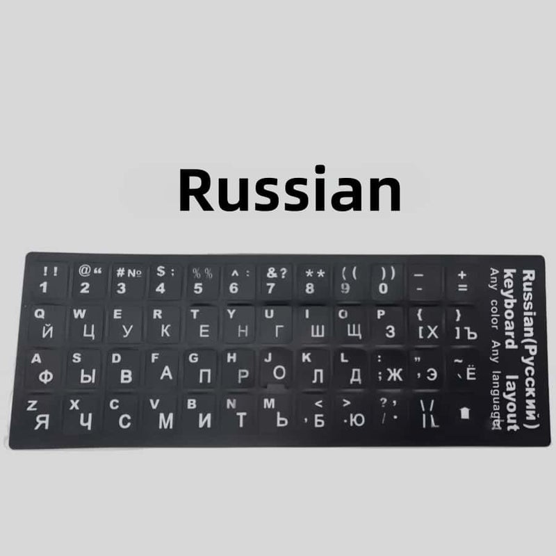 German Ukrainian Russian Language Keyboard Stickers Durable Long Lasting Strong Adhesion Clear Fonts Laptop Computer Keys Design - Image 3