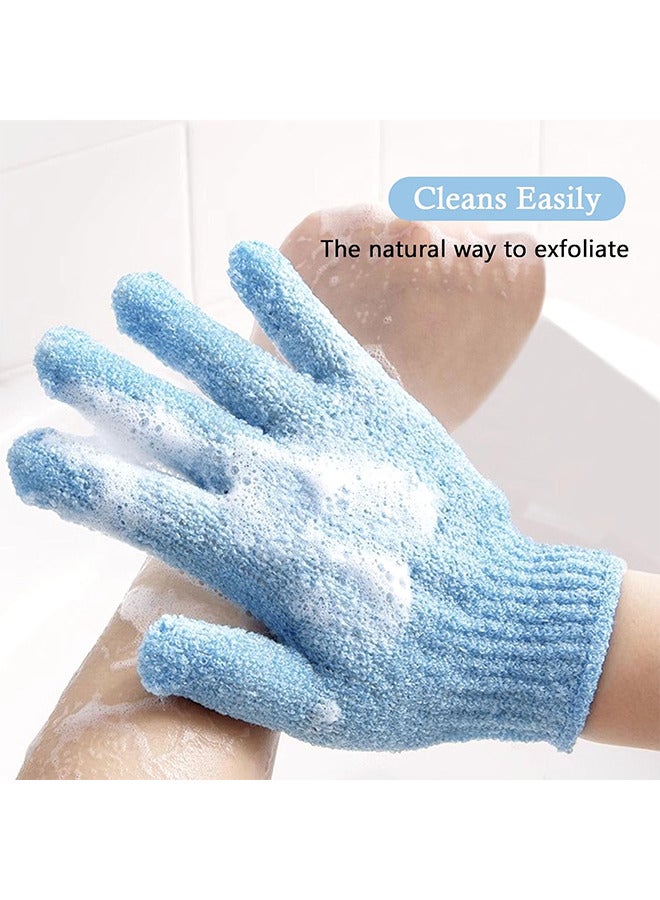 Depend Exfoliating Gloves, Premium Scrub, Double Sided Bath Gloves, Skin Exfoliator For Body, Spa Massage Dead Skin Cell Remover, Shower Accessories For Women Man (2Pairs, Blue And Pink)  - Image 4