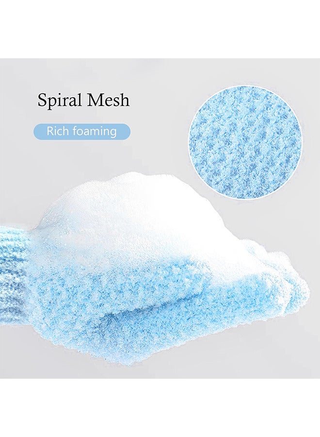 Depend Exfoliating Gloves, Premium Scrub, Double Sided Bath Gloves, Skin Exfoliator For Body, Spa Massage Dead Skin Cell Remover, Shower Accessories For Women Man (2Pairs, Blue And Pink)  - Image 3