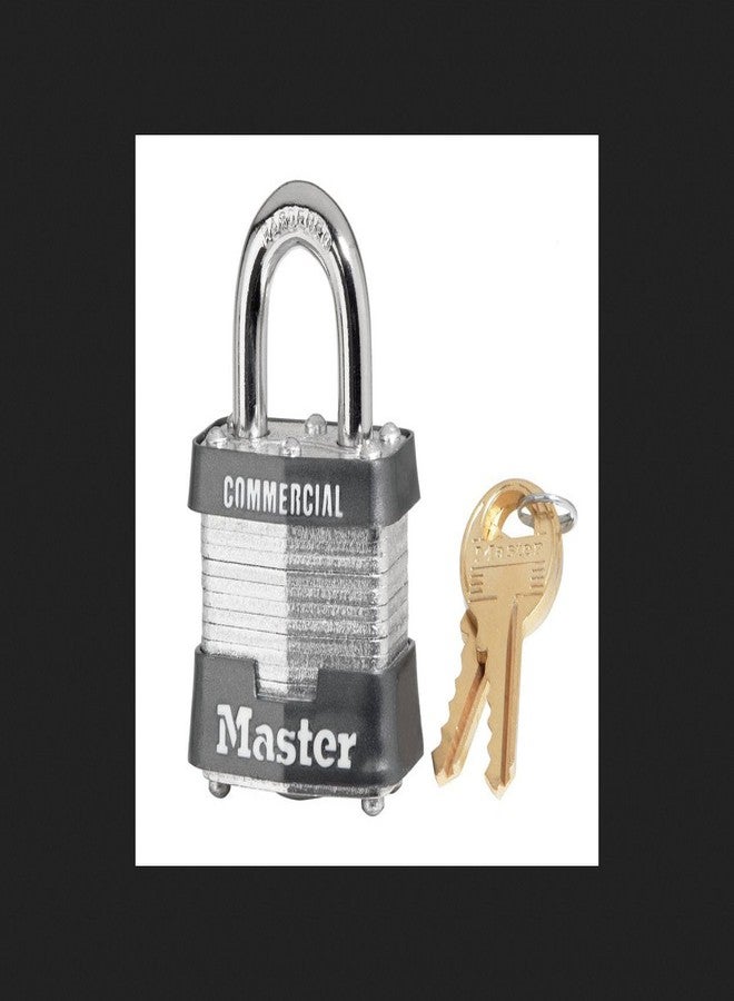 Master Lock 1-5/16 in. H x 1-5/8 in. W x 1-1/2 in. L Laminated Steel Double Locking Padlock 6 pk