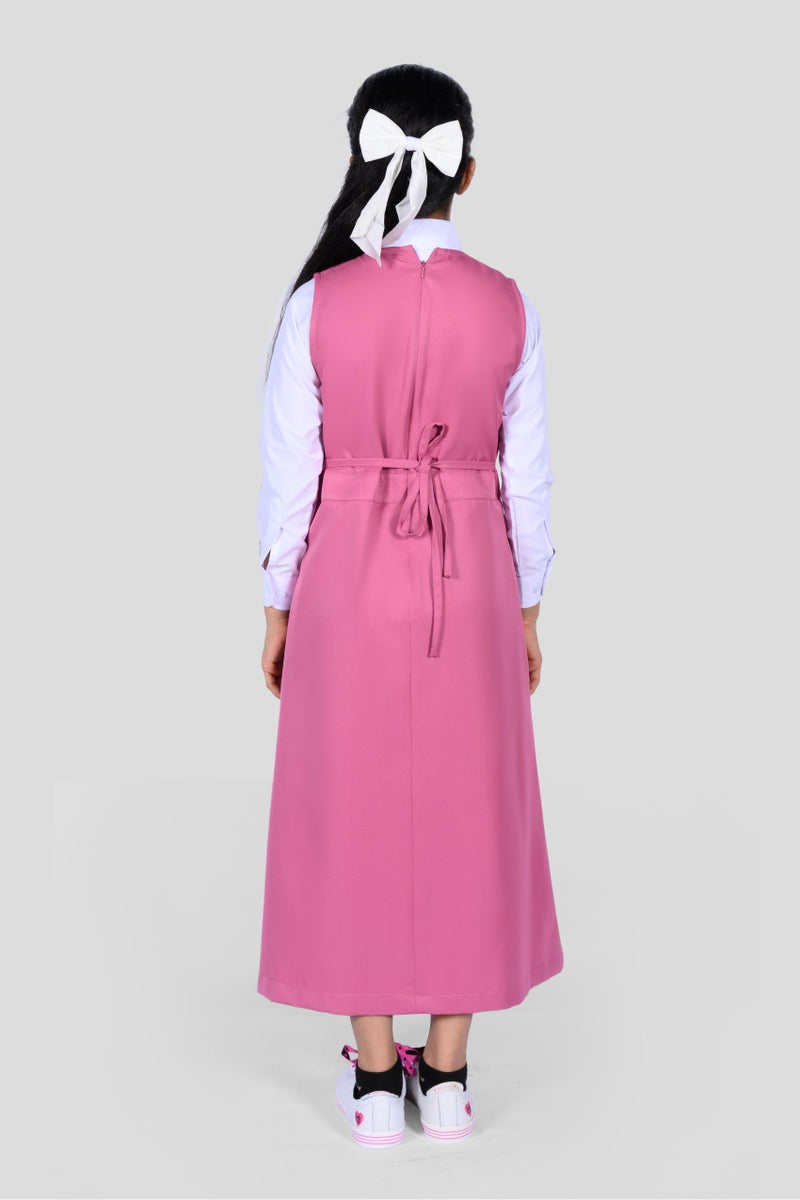 كنزي طقم مريول وردي ابتدائي - Image 2