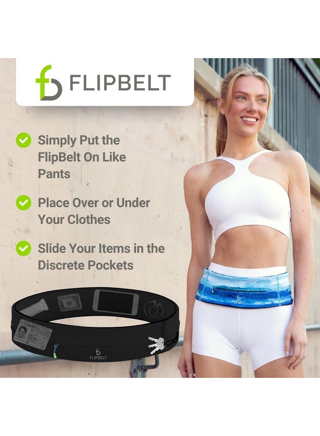 FlipBelt Zipper Running Belt, Waist Pack for Fitness and Running Fanny Pack for Women Men Phone Keys Money US Company - [Black] - [Medium] - Image 5