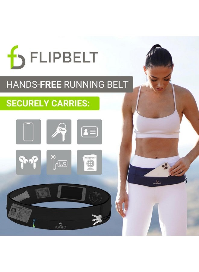FlipBelt Zipper Running Belt, Waist Pack for Fitness and Running Fanny Pack for Women Men Phone Keys Money US Company - [Black] - [Medium] - Image 2