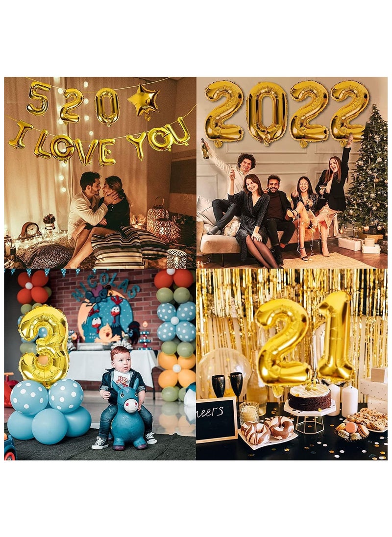 Goldedge Goldedge Number 8, 32 Inch Number Balloons Foil Gold - Glamorous Party Decorations for Birthdays, Anniversaries, and Special Events  - Image 2