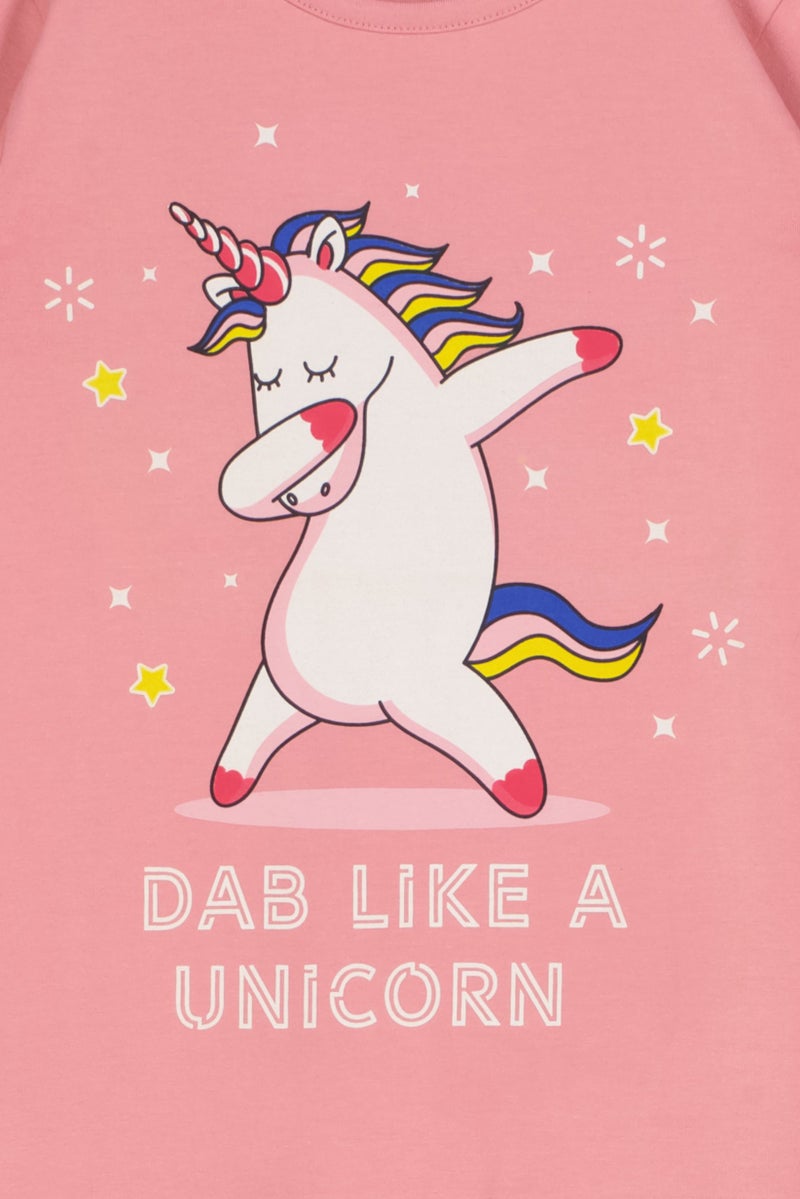 Hamleys Kids Girl Crew Neck Long Sleeve Graphic Print T-Shirt, Pink - Image 3