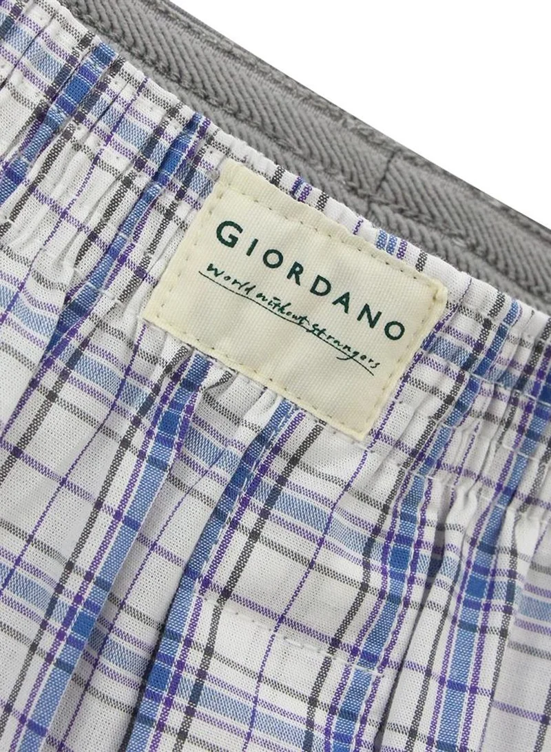 GIORDANO Men's Cotton Poplin Regular Fit Boxers 3pcs Pack