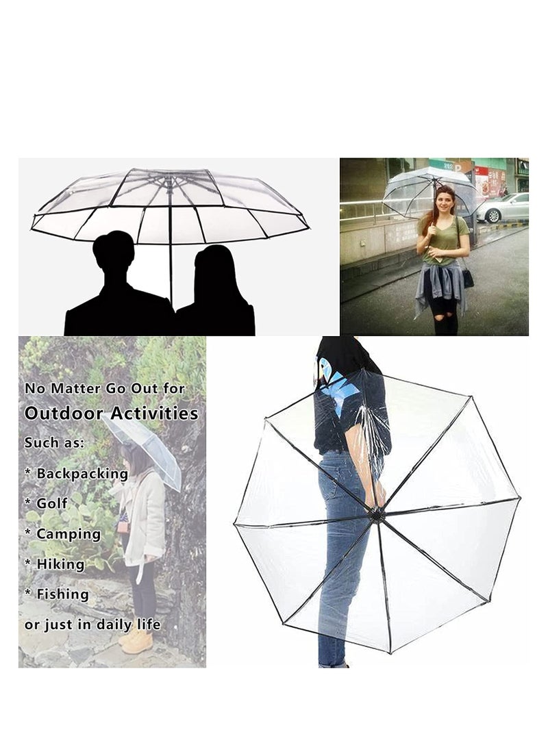 Clear Umbrella, Women's Clear Bubble Umbrella, Automatic Open and Close Transparent Travel Dome Umbrella for Women Girls Kids Rainy Windy Weather - Image 3