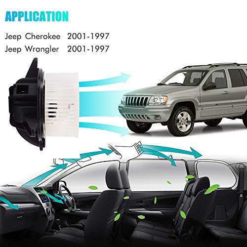 A ABIGAIL AC Heater Blower Motor Replacement for 1997 1998 1999 2000 2001 Jeep Cherokee, 1997 1998 1999 2000 2001 Jeep Wrangler Replaces # 700095, 4886150AA - Image 5