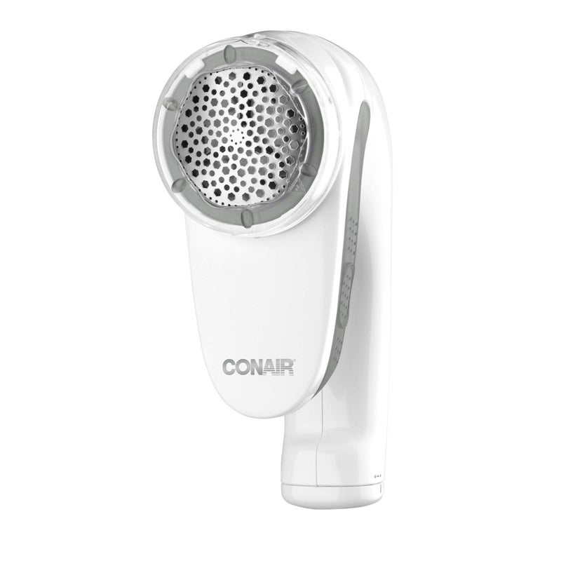CONAIR مزيل الوبر من كونير، ماكينة حلاقة القماش القابلة لإعادة الشحن، ماكينة حلاقة ملابس محمولة مع 3 إعدادات، مزيل الوبر للكنزات والملابس والأثاث، رأس حلاقة كبير بقطر 2 إنش، أبيض - Image 1