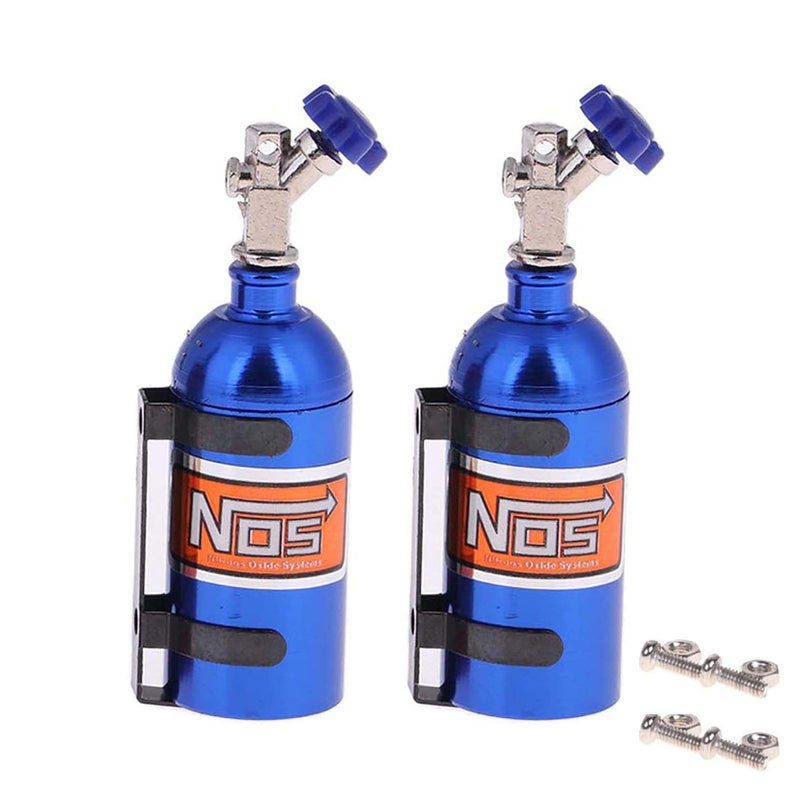 LAFEINA 2PCS Simulation Nitrogen NOS Bottle Decoration Accessories for 1:10 RC Crawler Car TRX4 SCX10 90046 D90 D110 TF2 (Blue) - Image 5