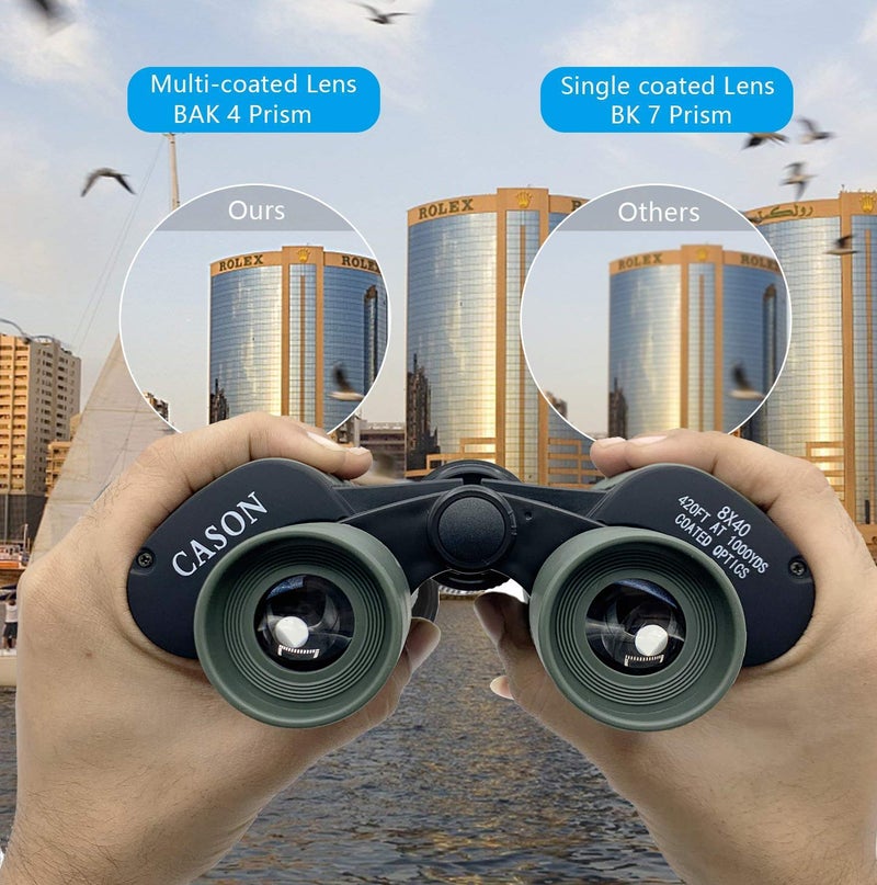 C DEVICE Cason- Professional Telescope Binoculars with Pouch, 8 X 40 HD Vision 8 X Zoom for Adults Long Distance Bird Watching, Sightseeing Wildlife Trekking - Green - Image 4