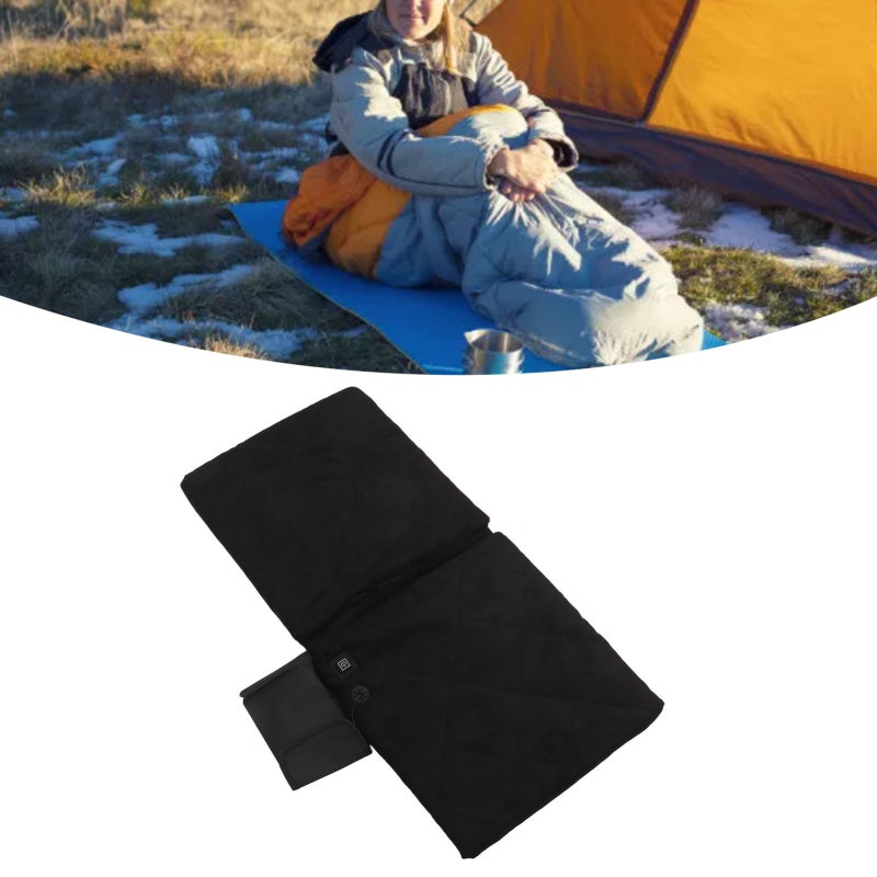 Heated Cushion: 40 X 40 X 40 Cm Black Portable Foldable, 3 Modes Adjustable Heating - Comfortable Breathable Suede & Durable Oxford Cloth Portable Cushion for Winter Outdoor Camping, Stadiums, Lawns - Image 2