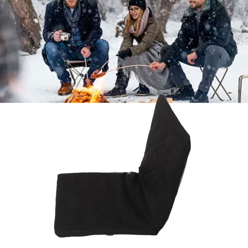Heated Cushion: 40 X 40 X 40 Cm Black Portable Foldable, 3 Modes Adjustable Heating - Comfortable Breathable Suede & Durable Oxford Cloth Portable Cushion for Winter Outdoor Camping, Stadiums, Lawns - Image 1