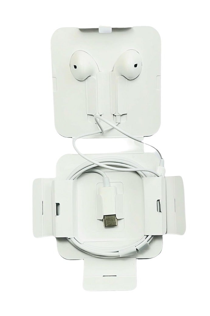 Type-C Earphones White | HiFi Stereo Wired USB-C In-Ear Headphones with Mic & Remote | Noise-Isolating Earbuds Compatible with Samsung Galaxy, OnePlus, Xiaomi, Huawei, Google Pixel & More - Image 1