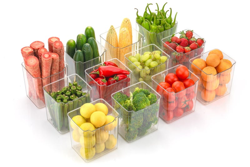 Black Olive Fridge Storage Containers, Multipurpose Transparent Refrigerator Organizer, Space-saving BPA Free Plastic Freezer Safe Kitchen Storage Containers for Vegetables & Fruits (12Pcs) - Image 1
