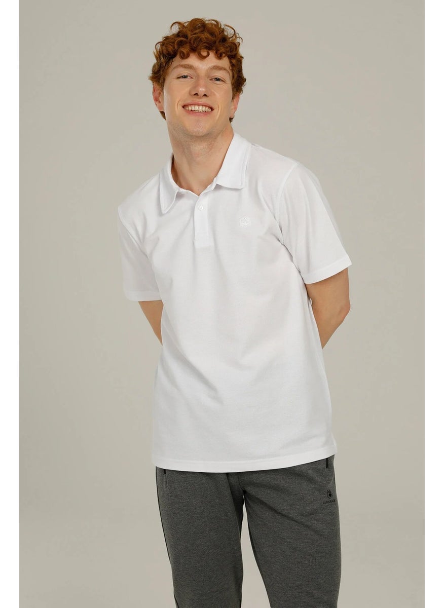 LUMBERJACK - Basic Men's White Polo T-Shirt - Image 1