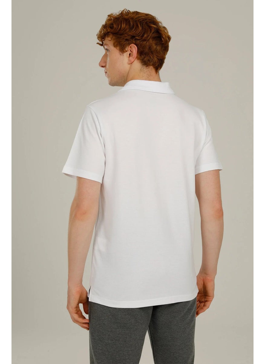 LUMBERJACK - Basic Men's White Polo T-Shirt - Image 1