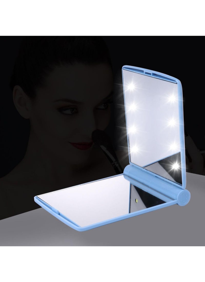 Generic - Cosmetic LED Mini Mirror Make up Compact Handbag LED Pocket Folding Mirror - Image 1