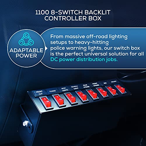 UBL Ultra Bright Lightz 1100 8-Switch Backlit Controller Box | Emergency Vehicle Strobe Warning Lights | Siren | Speaker - Image 4