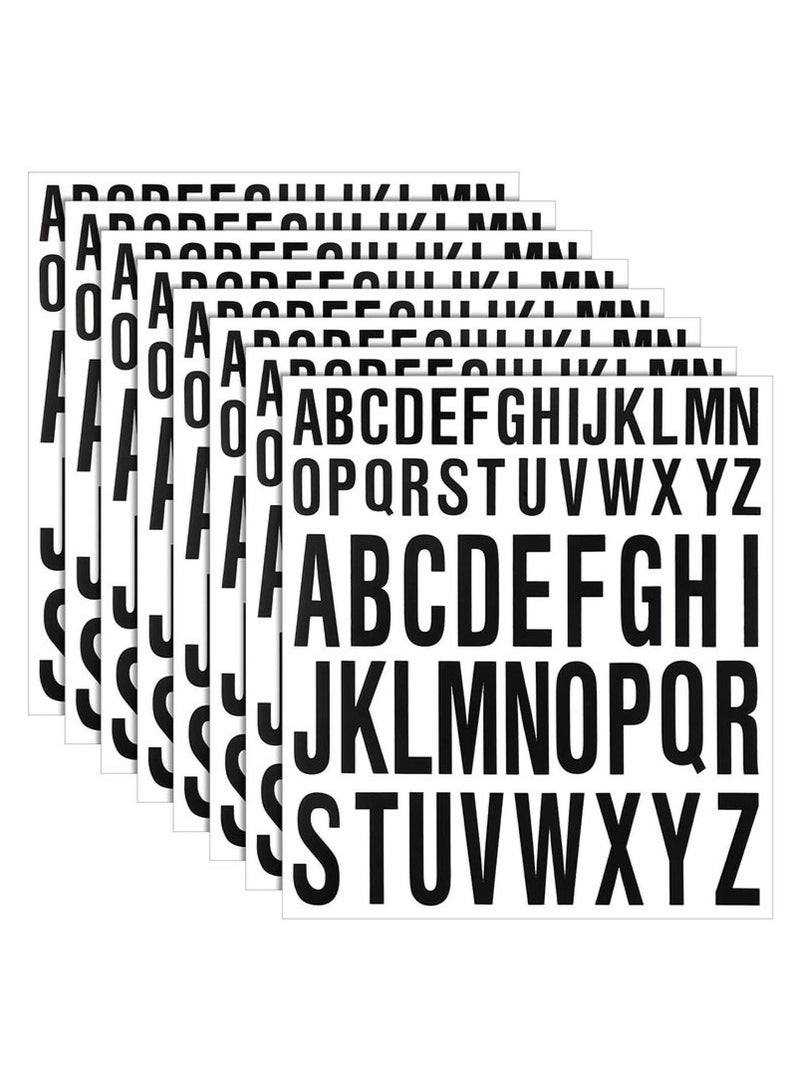 8 Sheets of Self Adhesive Vinyl Capital Letter Stickers for Crafts Outdoor Signs Posters Mailboxes Windows Doors Cars and Trucks Black 1 Inch and 2 Inch  - Image 1
