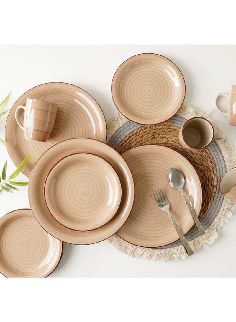 16-PIECE HAND PAINTED STONEWARE DINNR SET - Image 1