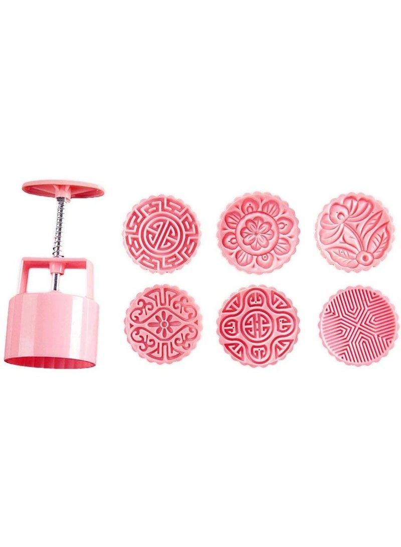 Mid Autumn Festival Moon Cake Making Mould Pink - Image 2