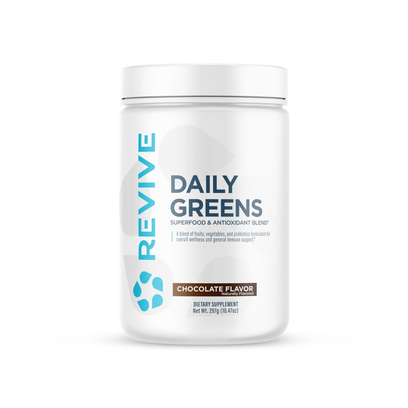 مسحوق الخضروات الخضراء اليومي من ريفيف MD - مسحوق الشوكولاتة السوبرغرينز لدعم مستويات الطاقة - عصير أخضر يحسن من تناول الألياف ويدعم الهضم وصحة الأمعاء